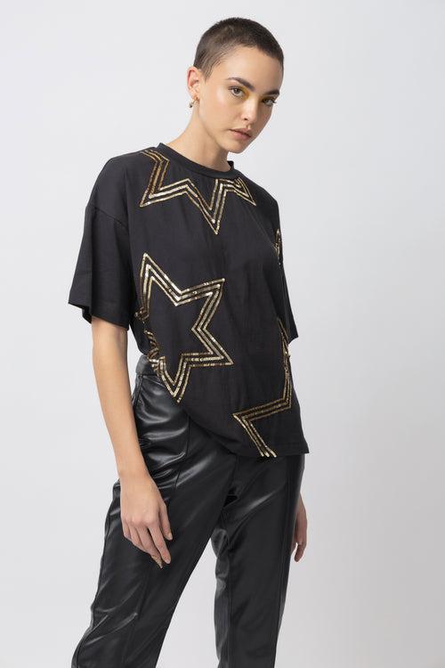 Starlet Sequins Black T-shirt