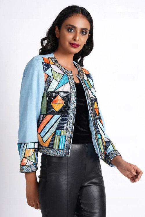 Rewild Blue Embellished Jacket