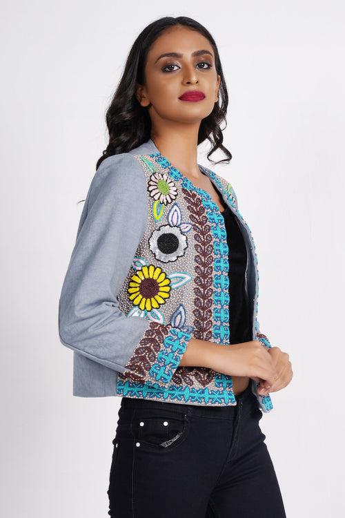 Blue Haze Embellished Jacket