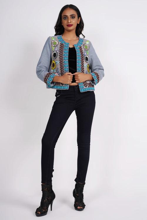 Blue Haze Embellished Jacket