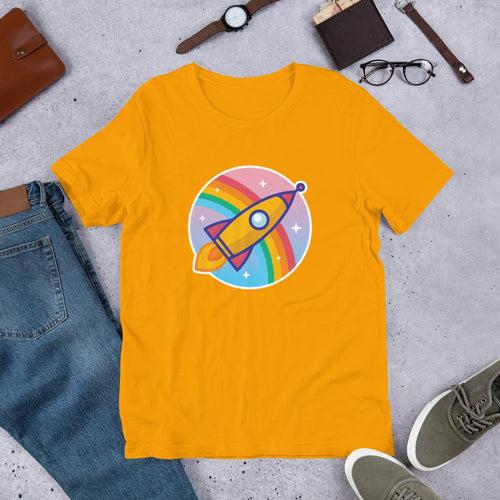 Cartoon Rocket Half Sleeve T-Shirt