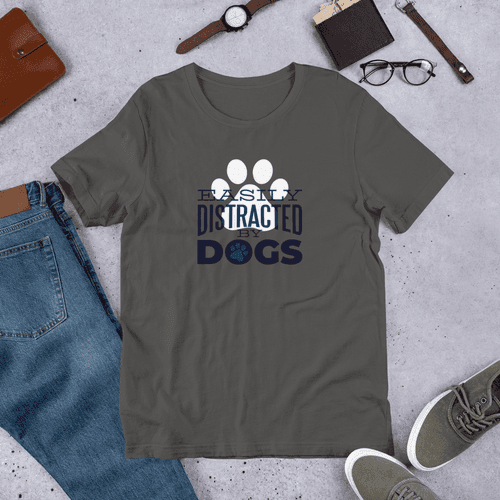 Easily Distracted by Dogs Half Sleeve T-Shirt