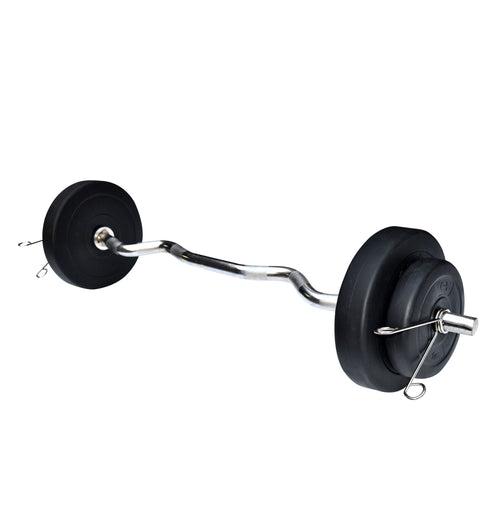 Kore PVC 10-50 kg Home Gym Set with One 3 Ft Curl + 3 Ft Plain Rod and One Pair Dumbbell Rods (PVC-COMBO343-WB-WA)