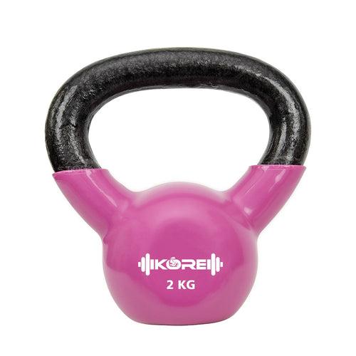 Kore Vinyl Coated Cast Iron 2-40 Kg Kettlebell Weight, for Full Body Workout and Strength Training (VINYL-KETTLEBELL)