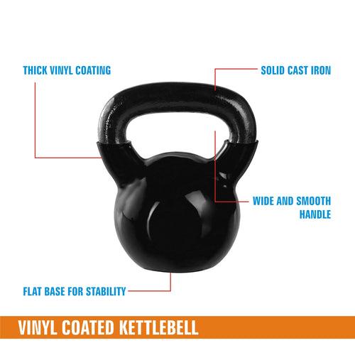 Kore Vinyl Coated Cast Iron 2-40 Kg Kettlebell Weight, for Full Body Workout and Strength Training (VINYL-KETTLEBELL)