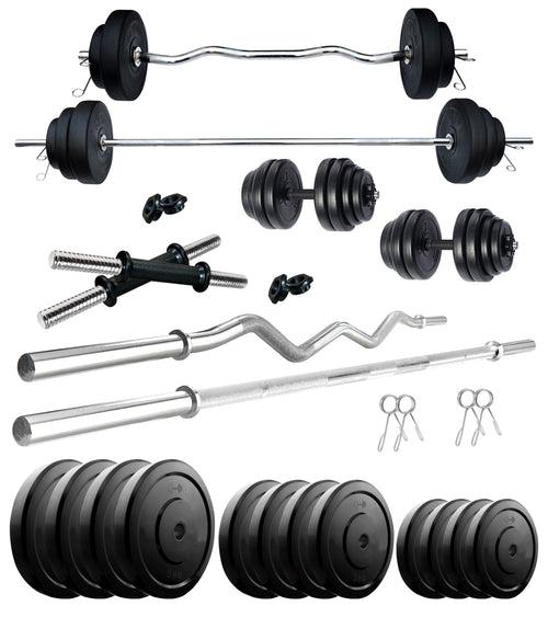 Kore 10-100 kg Home Gym Set with One 3 Ft Curl + 5 Ft Plain Rod and One Pair Dumbbell Rods (COMBO2-WB-WA)