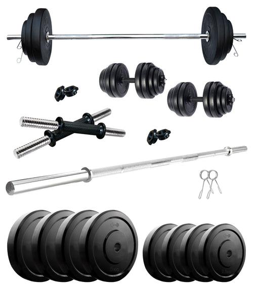 Kore 10-50 kg Home Gym Set with One 3 Ft Plain and One Pair Dumbbell Rods (COMBO43-WB-WA)