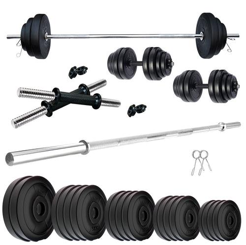 Kore PVC 10-100 kg Home Gym Set with One 4 Ft Plain and One Pair Dumbbell Rods (PVC-COMBO9-WB-WA)