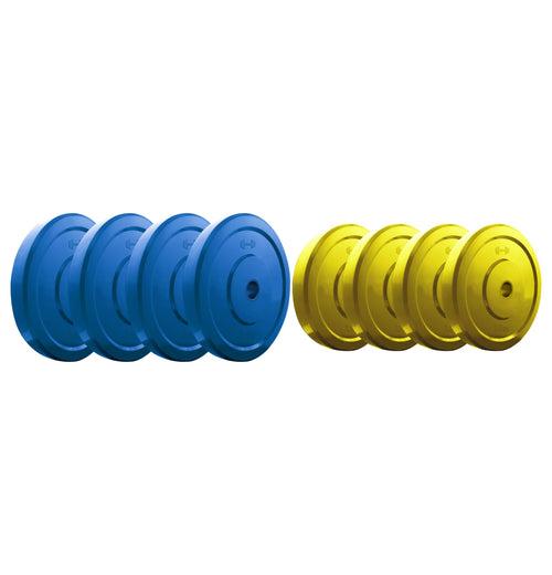 Kore Premium 4-40 Kg Coloured Solid Rubber with One Pair Dumbbell Rods for workout