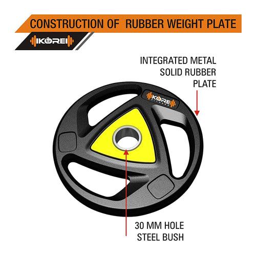 Kore Professional Metal Integrated Rubber Plates DM-10-50 KG  Combo 16 Adjustable Dumbbells Set (PRO-DM-COMBO16)