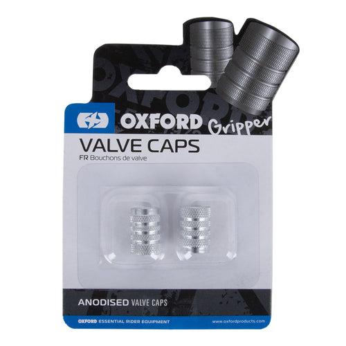 Oxford Gripper Valve Caps - Silver