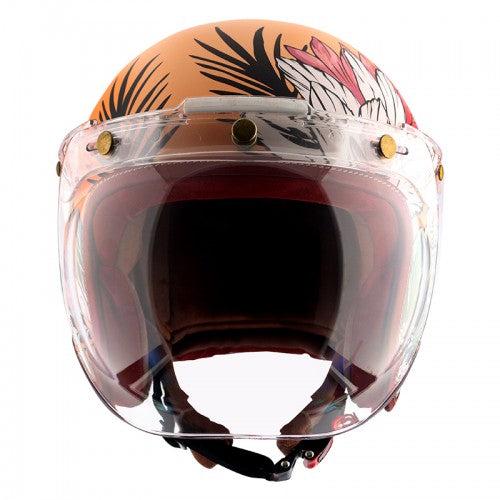 Axor Retro Jet Leather Girls Matte Helmet