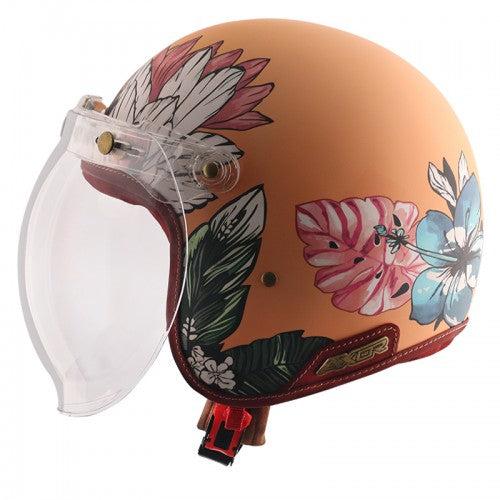 Axor Retro Jet Leather Girls Matte Helmet