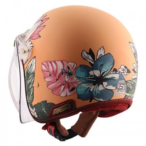 Axor Retro Jet Leather Girls Matte Helmet