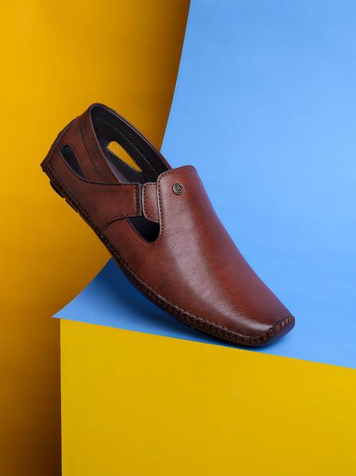 Bordo Synthetic  Sandals For Urbane Men