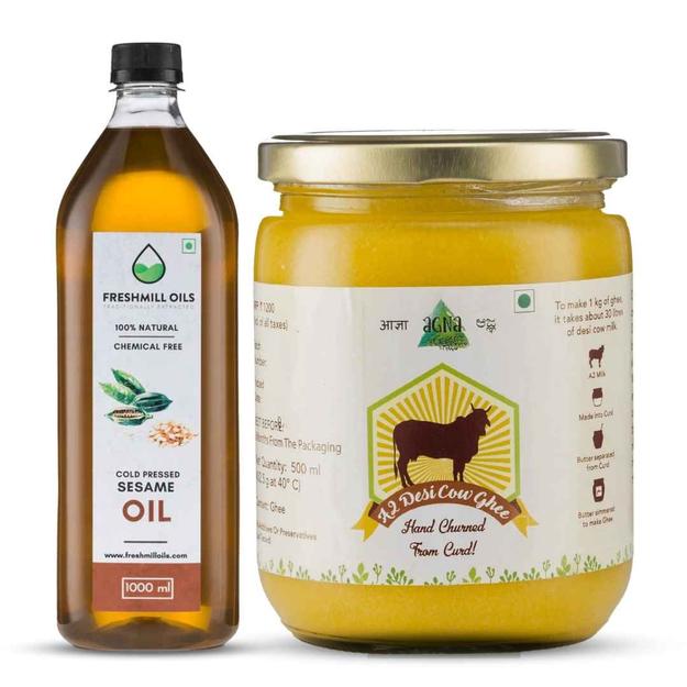 A2 Desi Cow Ghee & Sesame Oil