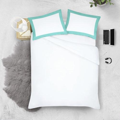 Aqua Green with White Two Tone Pillow Covers