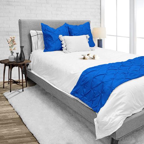 Royal Blue Pinch Bed Runner