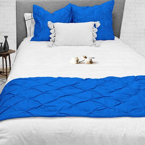 Royal Blue Pinch Bed Runner