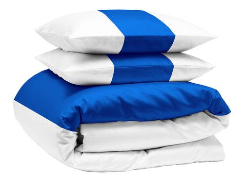 Royal Blue Contrast Colour Bar Duvet Cover