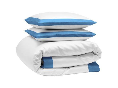 Mediterranean Blue with White Two Tone Duvet Cover