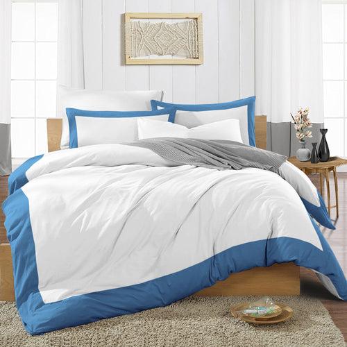 Mediterranean Blue with White Two Tone Duvet Cover