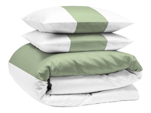 Moss Contrast Colour Bar Duvet Cover