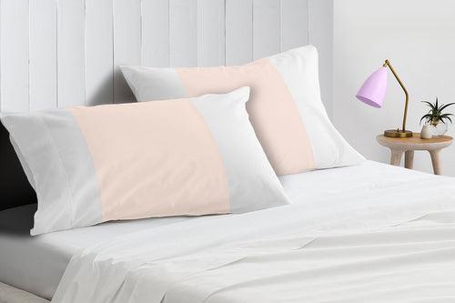 Peach with White Contrast Pillow Covers