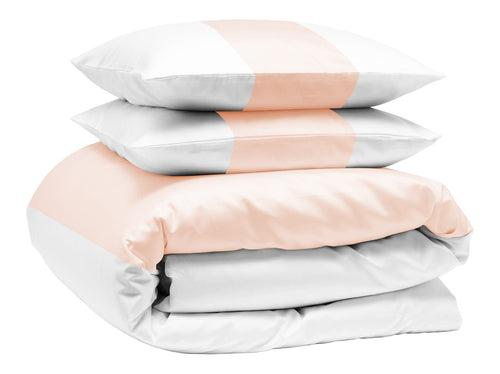 Peach Contrast Colour Bar Duvet Cover