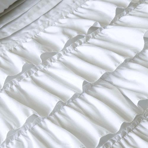 White Multi Ruffled Duvet Cover