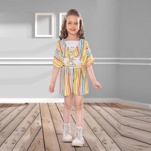 Multicolor Digital Print Jumpsuit For Girls