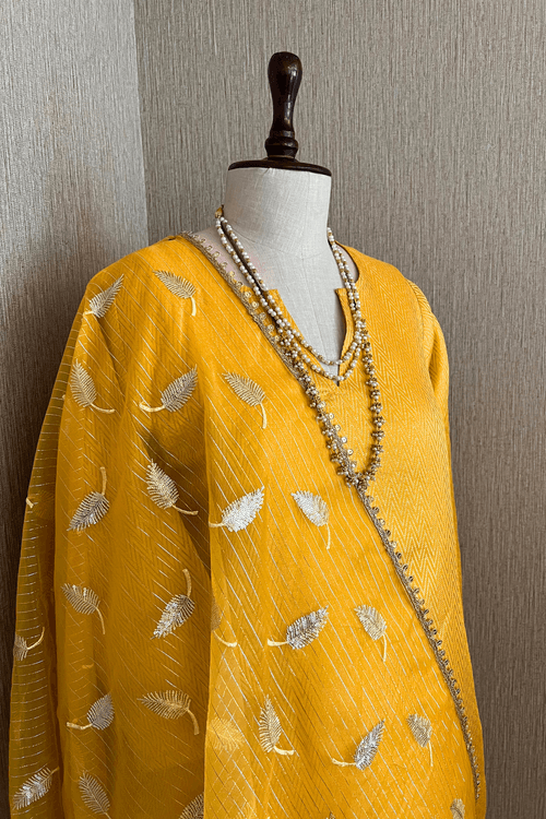 Paithani Yellow Suit Set