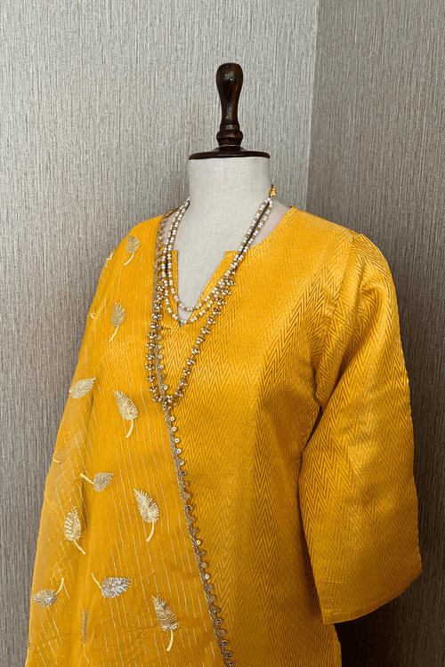 Paithani Yellow Suit Set