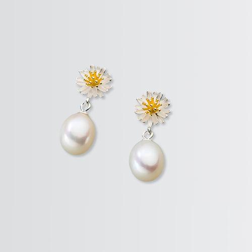 Royal Dahlia Pearl Earrings