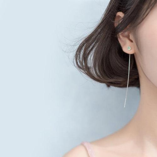 Amusing Dew Drops Chain Earrings