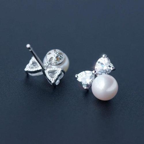 Graceful Bow Pearl Studs