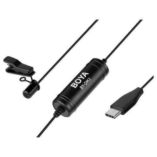 BOYA BY-DM2 Omni-Directional Digital Lavalier Microphone Clip-on Video Recording Mic with Type-C for Android Devices