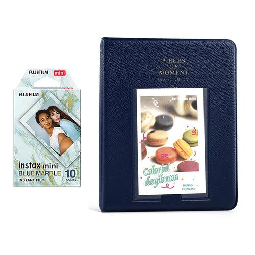 Fujifilm Instax Mini 10X1 blue marble Instant Film with Instax Time Photo Album 64 Sheets