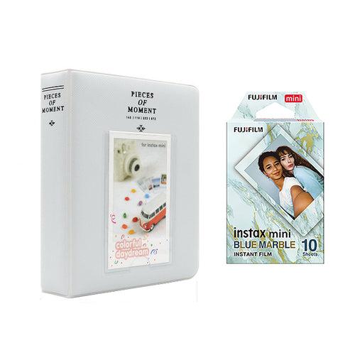 Fujifilm Instax Mini 10X1 blue marble Instant Film with Instax Time Photo Album 64 Sheets