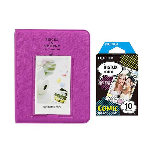 Fujifilm Instax Mini 10X1 comic Instant Film with Instax Time Photo Album 64 Sheets