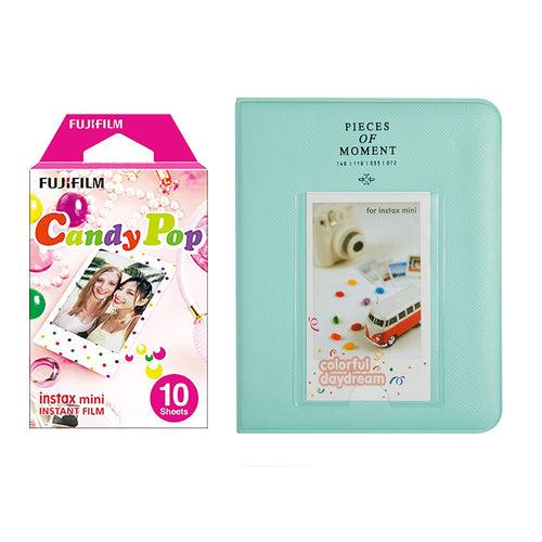 Fujifilm Instax Mini 10X1 candy pop Instant Film with Instax Time Photo Album 64 Sheets