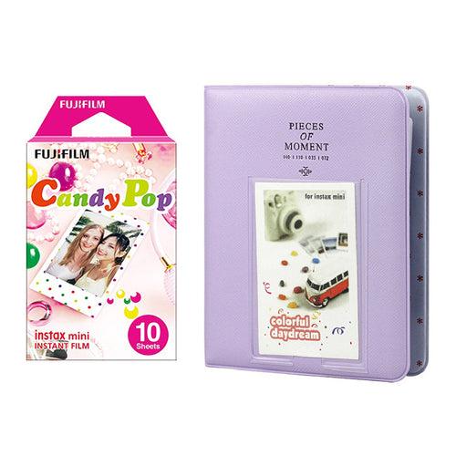 Fujifilm Instax Mini 10X1 candy pop Instant Film with Instax Time Photo Album 64 Sheets
