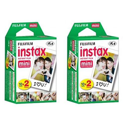 Fujifilm Instax Mini Film 10x1 Rainbow & 10x2 2 packs White border film ( 50 Sheets)