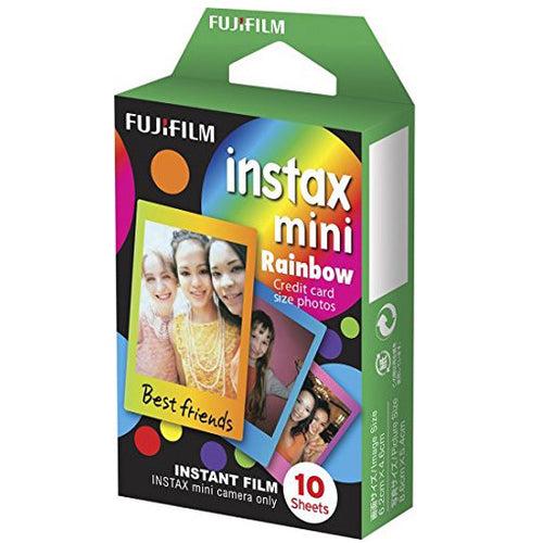 Fujifilm Instax Mini Film Rainbow 10, White 10x2 with 20 Decorative Stickers