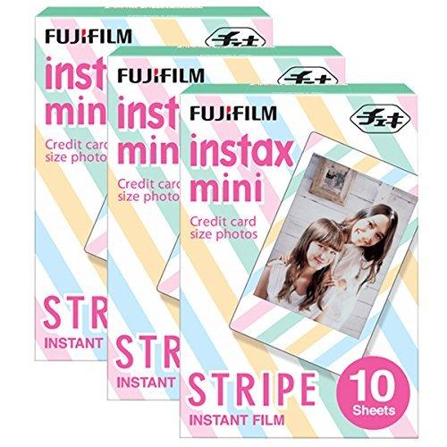 Fujifilm Instax Mini Stripe 30 Film for Film for Fuji 7s, 8, 9, 25, 50s,70, 90 Instant Camera, Share SP1, SP2 Printer ( 30 Shots)