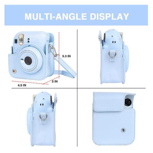 Zikkon Instax Mini 12 Protective Camera Case PU Leather Carrying Bag with 64 Pockets Photo Album