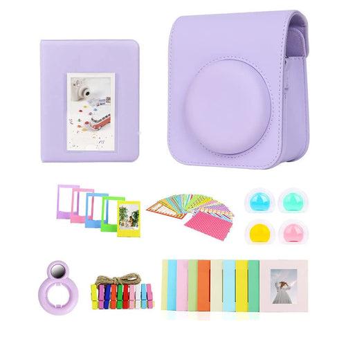 Zikkon Instax Mini 12 Protective Camera Case PU Leather Carrying Bag with Photo Album and Accessories Kits