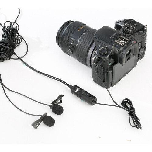 BOYA BY-M1DM Dual Lavalier Universal Microphone with a Single 1/8 Stereo Connector for Smartphones DSLR Camears Camcorders