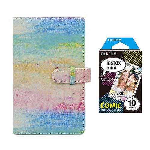 Fujifilm Instax Mini 10X1 comic Instant Film with 96-sheet Album for mini film (Watercolor)