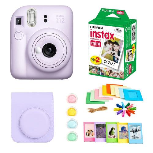 Fujifilm Instax Mini 12 Instant Camera + Instax Mini Twin Pack Film + Hanging Frames + Plastic Frames + Case + Close Up Filters - All Inclusive Bundle